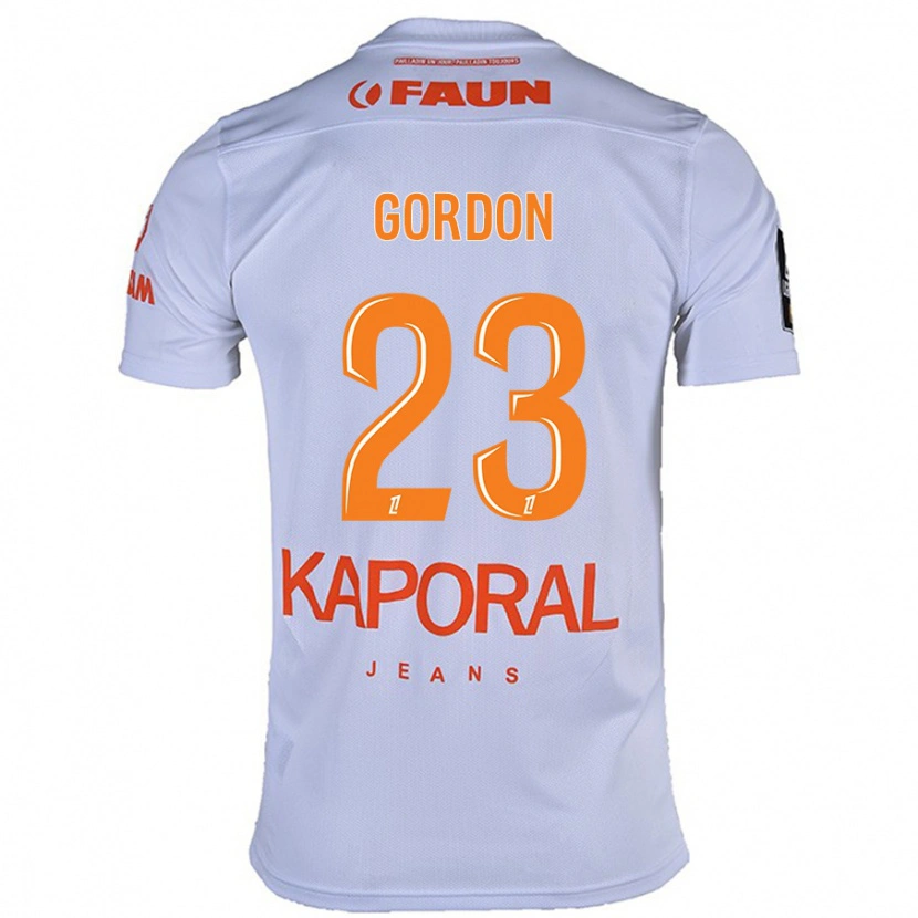 Danxen Mænd Sh'nia Gordon #23 Hvid Udebane Spillertrøjer 2024/25 Trøje T-Shirt