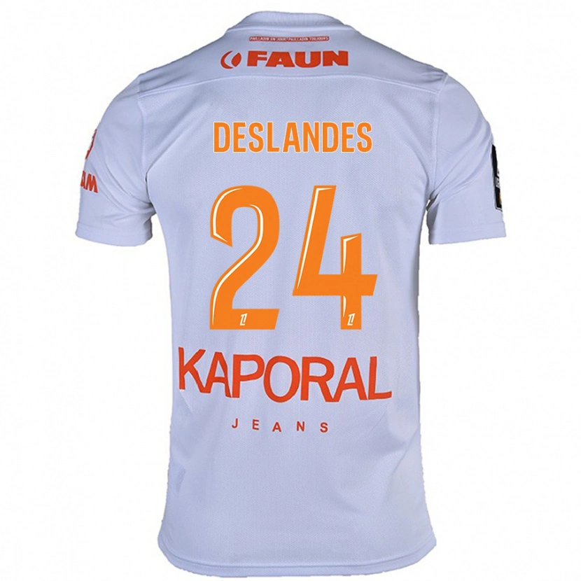 Danxen Mænd Océane Deslandes #24 Hvid Udebane Spillertrøjer 2024/25 Trøje T-Shirt