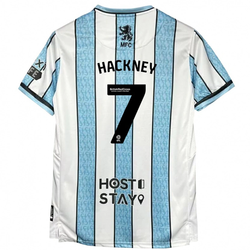 Danxen Mænd Hayden Hackney #7 Hvid Blå Udebane Spillertrøjer 2024/25 Trøje T-Shirt