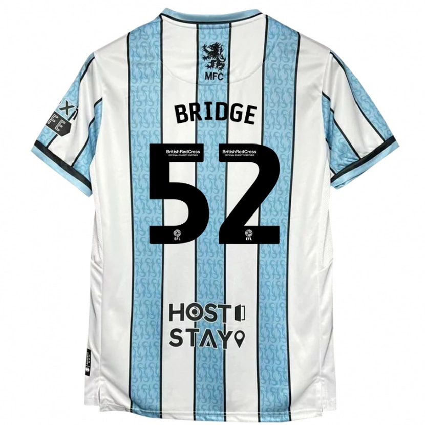 Danxen Mænd Aj Bridge #52 Hvid Blå Udebane Spillertrøjer 2024/25 Trøje T-Shirt