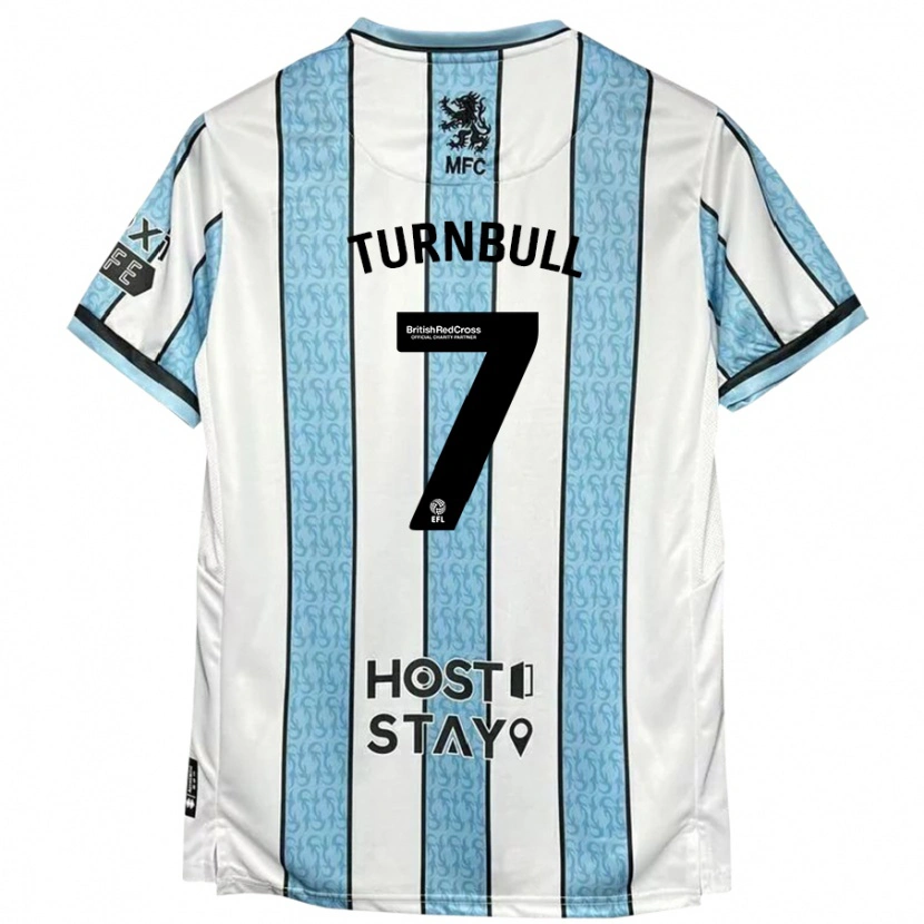 Danxen Mænd Ellen Turnbull #7 Hvid Blå Udebane Spillertrøjer 2024/25 Trøje T-Shirt
