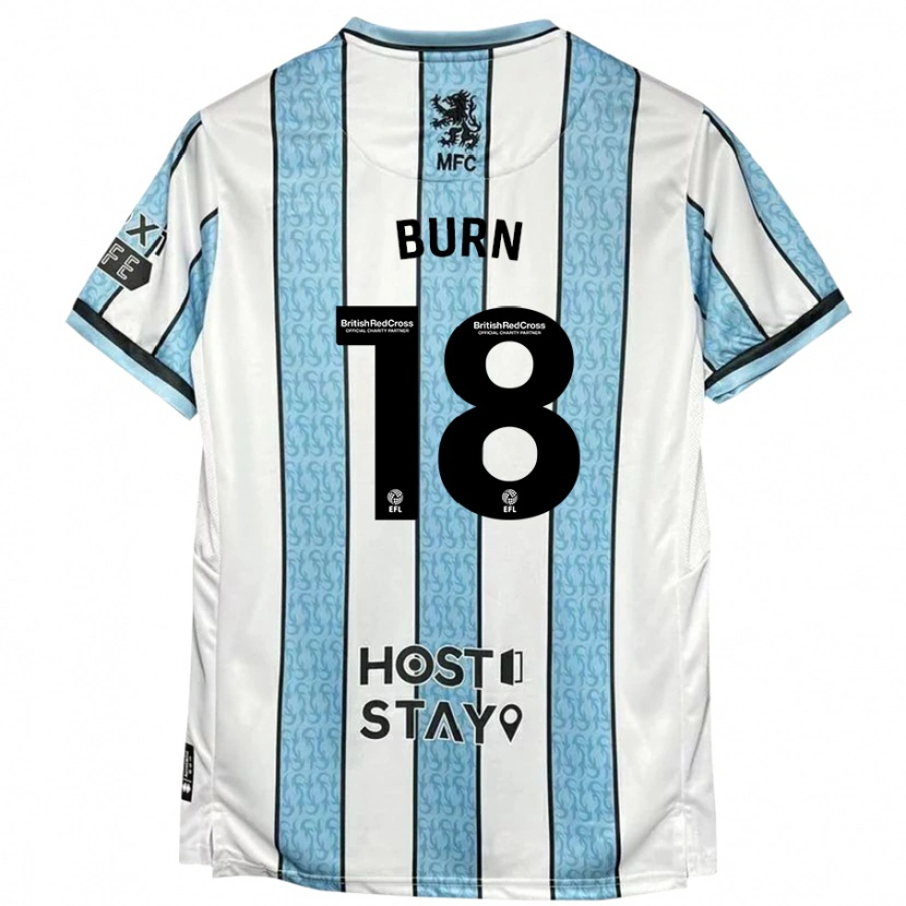 Danxen Mænd Sarah Burn #18 Hvid Blå Udebane Spillertrøjer 2024/25 Trøje T-Shirt