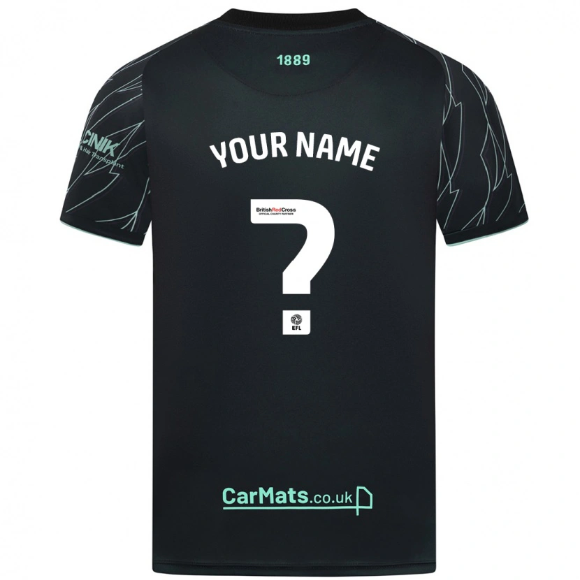 Danxen Mænd Dit Navn #0 Sort Grøn Udebane Spillertrøjer 2024/25 Trøje T-Shirt