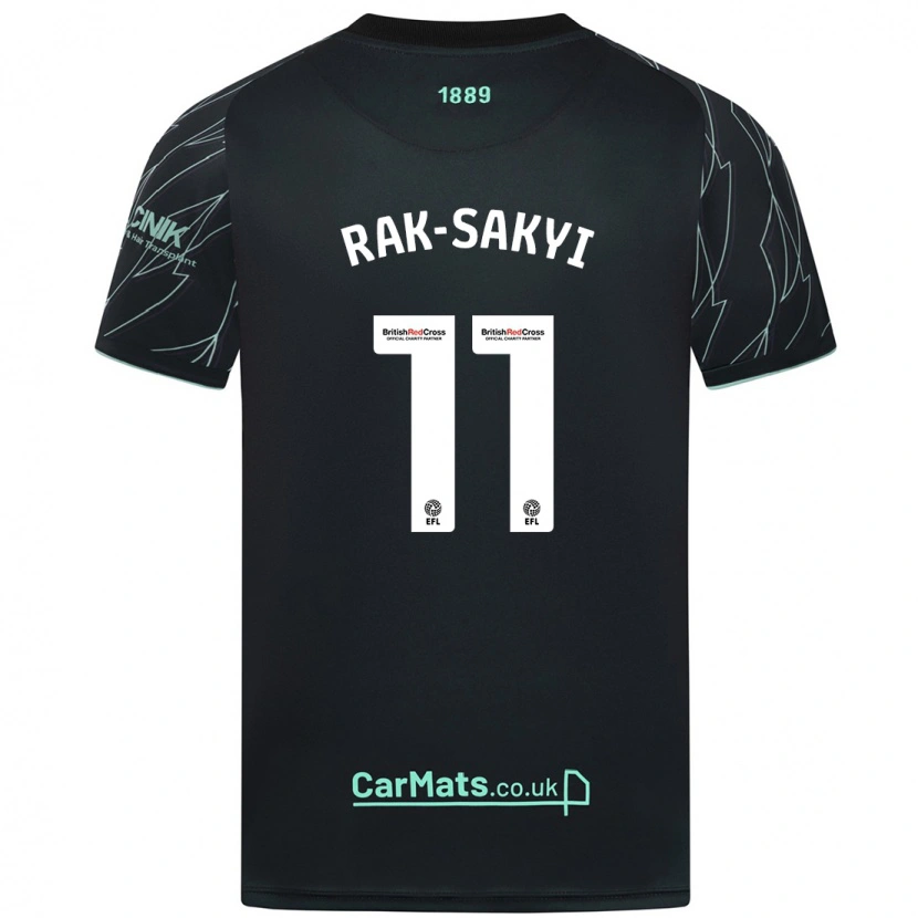 Danxen Mænd Jesurun Rak-Sakyi #11 Sort Grøn Udebane Spillertrøjer 2024/25 Trøje T-Shirt