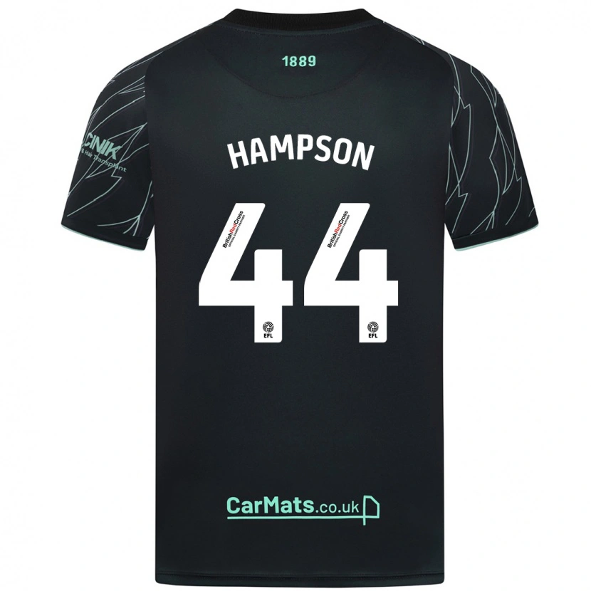 Danxen Mænd Owen Hampson #44 Sort Grøn Udebane Spillertrøjer 2024/25 Trøje T-Shirt