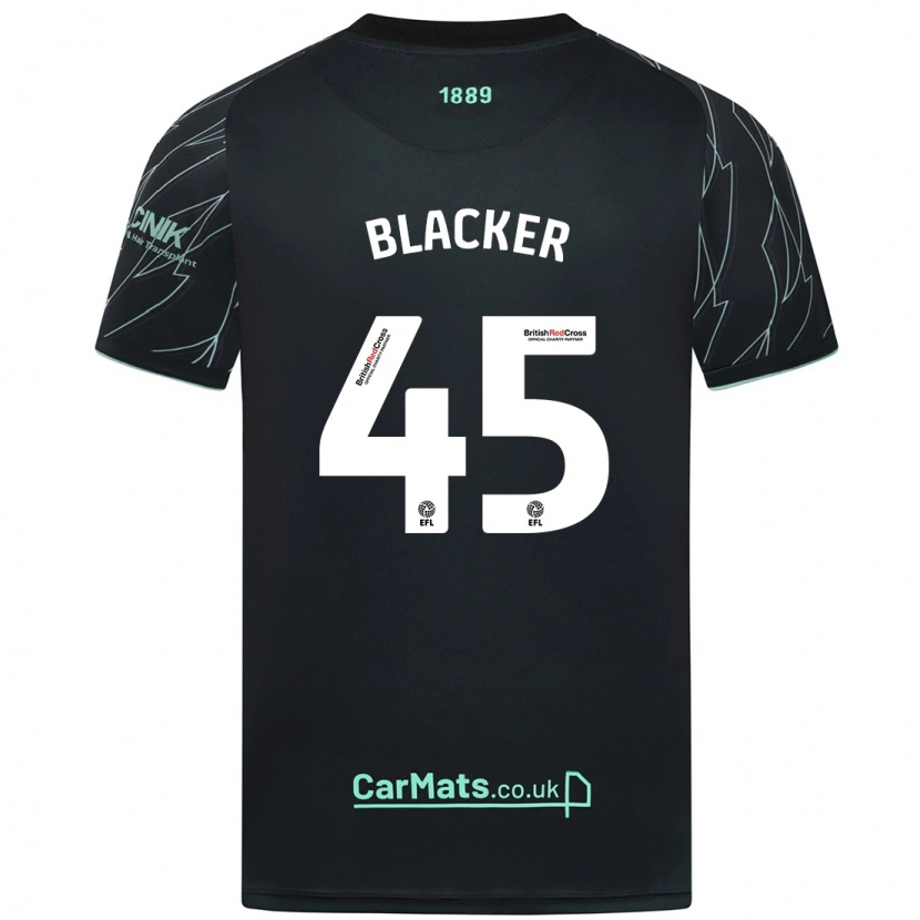 Danxen Mænd Billy Blacker #45 Sort Grøn Udebane Spillertrøjer 2024/25 Trøje T-Shirt