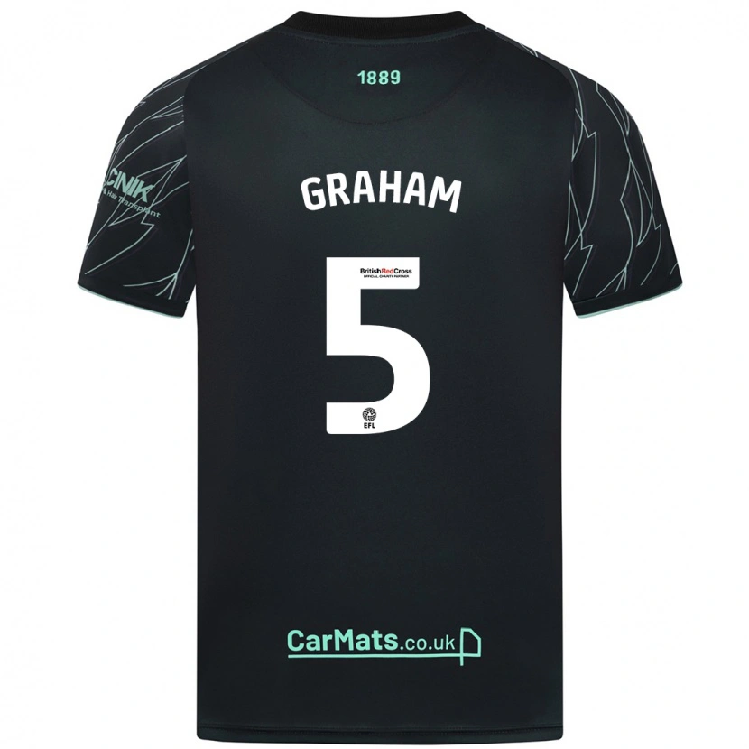Danxen Mænd Molly Graham #5 Sort Grøn Udebane Spillertrøjer 2024/25 Trøje T-Shirt