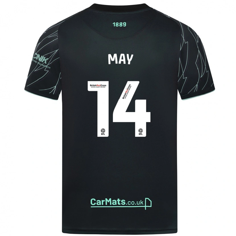Danxen Mænd Ellie May #14 Sort Grøn Udebane Spillertrøjer 2024/25 Trøje T-Shirt