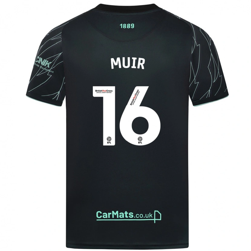 Danxen Mænd Chene Muir #16 Sort Grøn Udebane Spillertrøjer 2024/25 Trøje T-Shirt