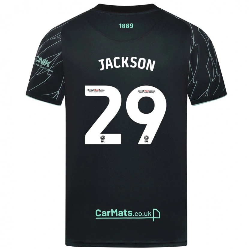 Danxen Mænd Fallon Connolly-Jackson #29 Sort Grøn Udebane Spillertrøjer 2024/25 Trøje T-Shirt