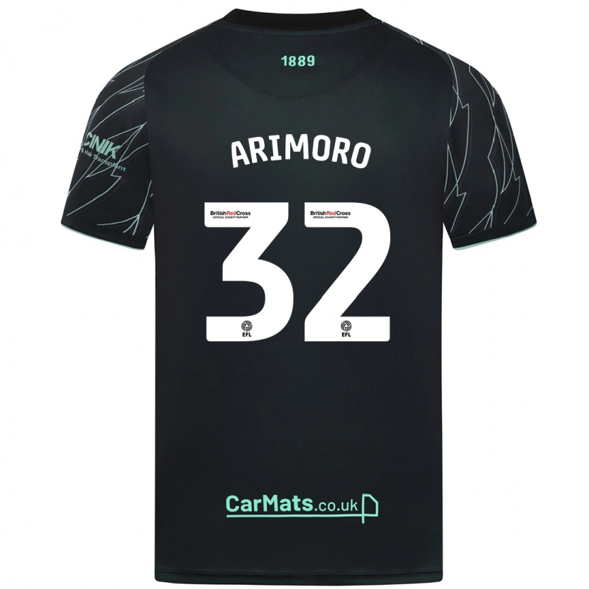 Danxen Mænd Juliet Adebowale-Arimoro #32 Sort Grøn Udebane Spillertrøjer 2024/25 Trøje T-Shirt