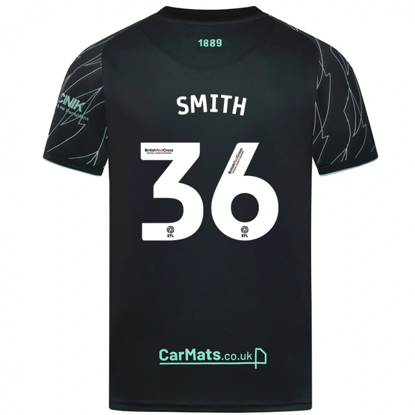 Danxen Mænd Joshua Smith #36 Sort Grøn Udebane Spillertrøjer 2024/25 Trøje T-Shirt