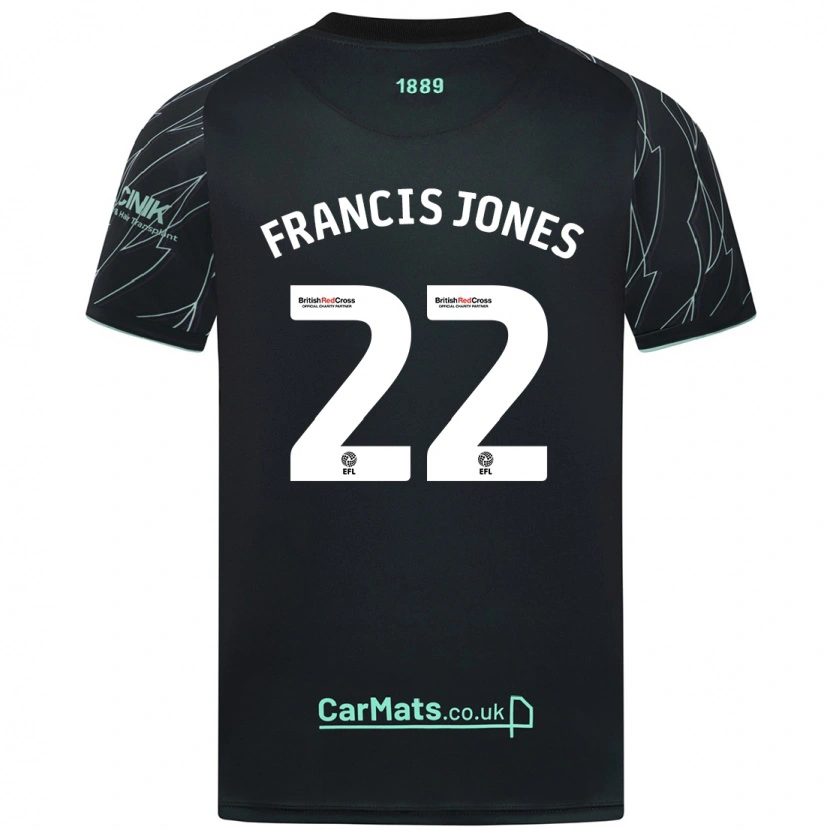 Danxen Mænd Maria Francis-Jones #22 Sort Grøn Udebane Spillertrøjer 2024/25 Trøje T-Shirt