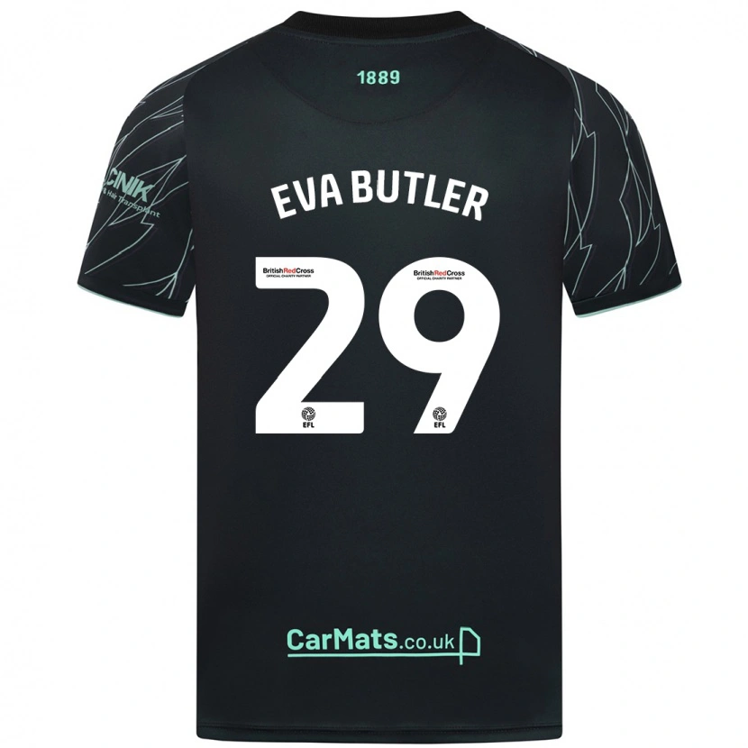 Danxen Mænd Eva Butler #29 Sort Grøn Udebane Spillertrøjer 2024/25 Trøje T-Shirt