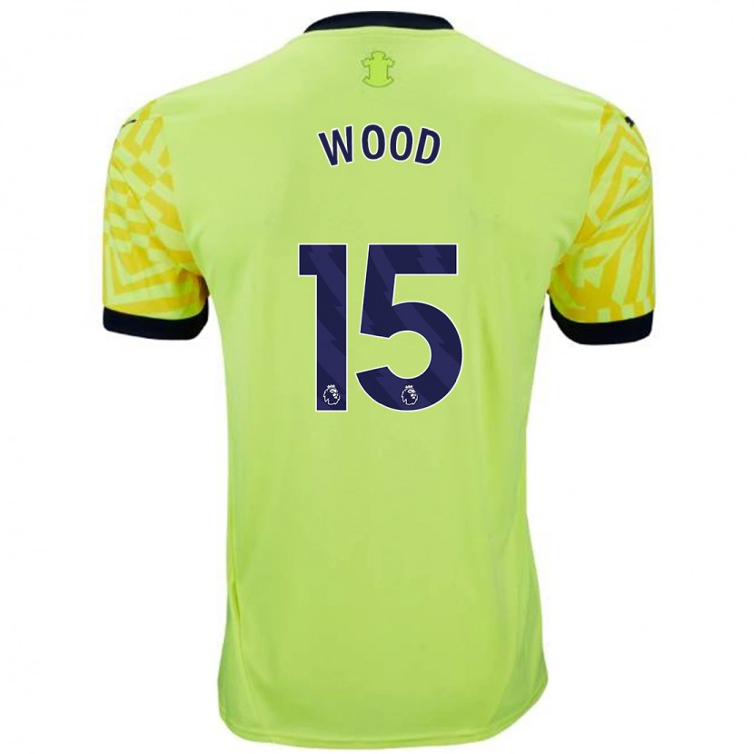 Danxen Mænd Nathan Wood #15 Gul Udebane Spillertrøjer 2024/25 Trøje T-Shirt