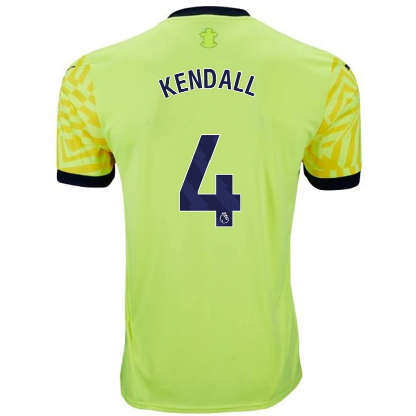 Danxen Mænd Lucia Kendall #4 Gul Udebane Spillertrøjer 2024/25 Trøje T-Shirt