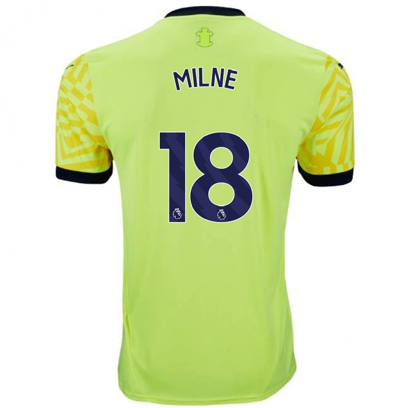 Danxen Mænd Izzy Milne #18 Gul Udebane Spillertrøjer 2024/25 Trøje T-Shirt