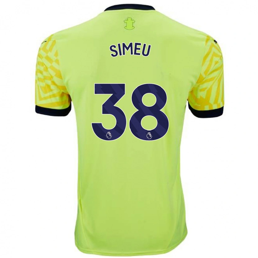Danxen Mænd Dynel Simeu #38 Gul Udebane Spillertrøjer 2024/25 Trøje T-Shirt