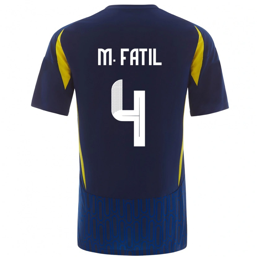 Danxen Mænd Mohammed Al-Fatil #4 Blå Gul Udebane Spillertrøjer 2024/25 Trøje T-Shirt