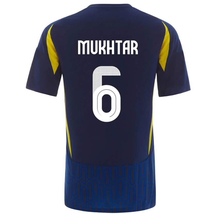 Danxen Mænd Mukhtar Ali #6 Blå Gul Udebane Spillertrøjer 2024/25 Trøje T-Shirt