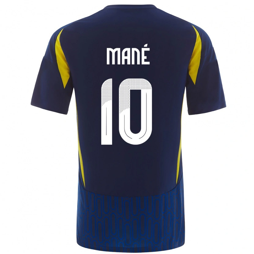 Danxen Mænd Sadio Mané #10 Blå Gul Udebane Spillertrøjer 2024/25 Trøje T-Shirt