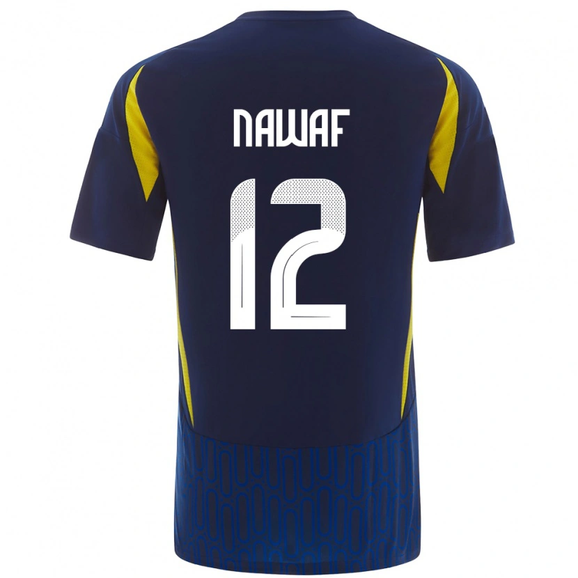 Danxen Mænd Nawaf Al-Boushal #12 Blå Gul Udebane Spillertrøjer 2024/25 Trøje T-Shirt