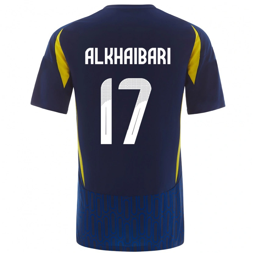 Danxen Mænd Abdullah Al-Khaibari #17 Blå Gul Udebane Spillertrøjer 2024/25 Trøje T-Shirt