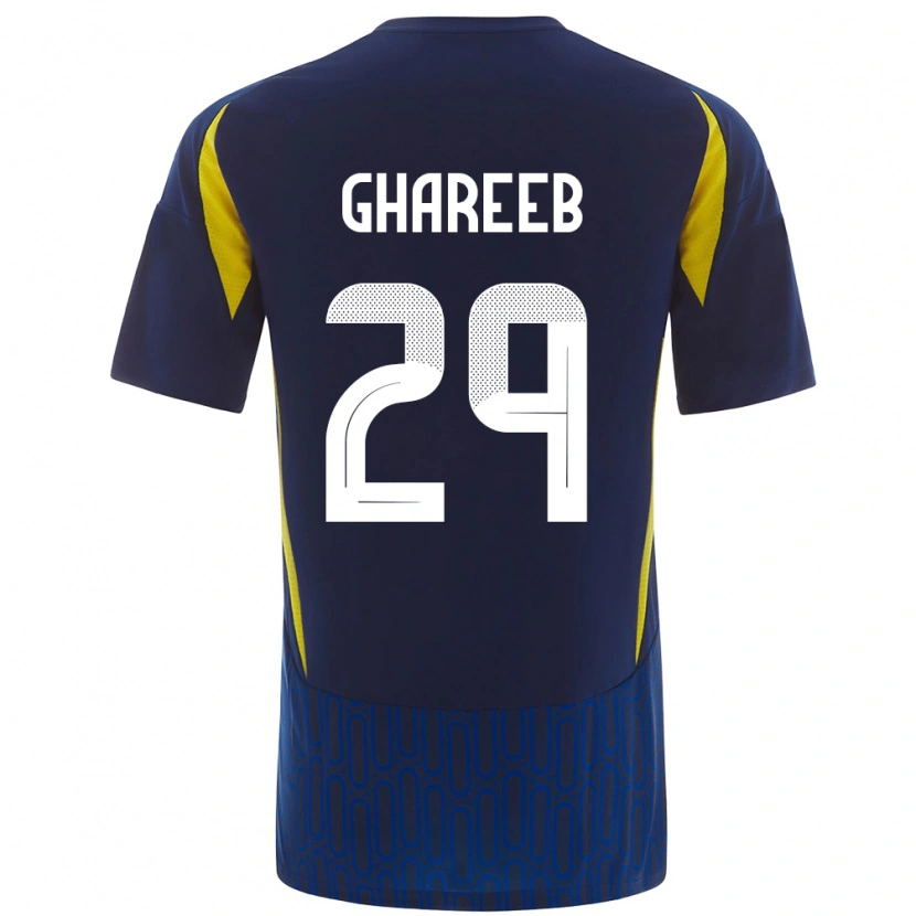 Danxen Mænd Abdulrahman Ghareeb #29 Blå Gul Udebane Spillertrøjer 2024/25 Trøje T-Shirt
