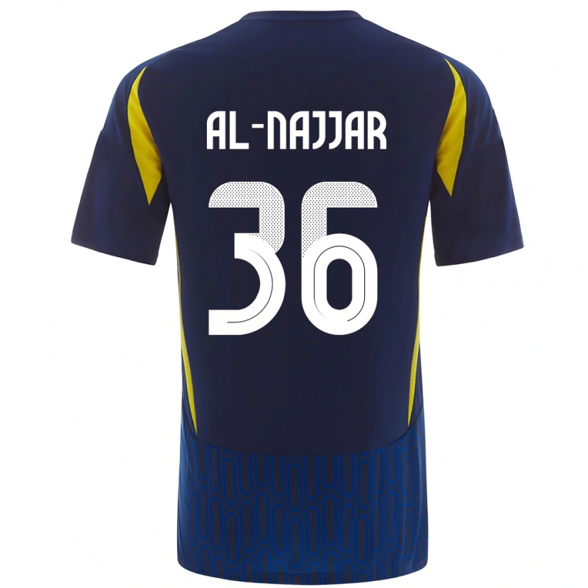 Danxen Mænd Raghed Al-Najjar #36 Blå Gul Udebane Spillertrøjer 2024/25 Trøje T-Shirt