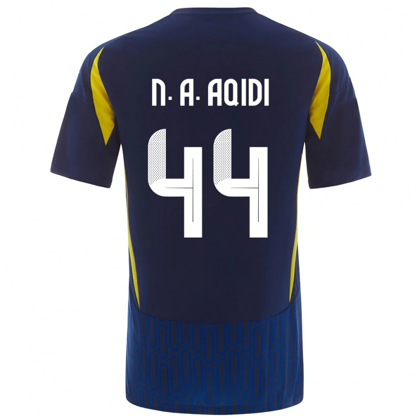 Danxen Mænd Nawaf Al-Aqidi #44 Blå Gul Udebane Spillertrøjer 2024/25 Trøje T-Shirt