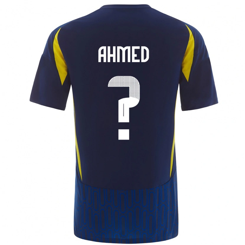 Danxen Mænd Al Anood Ahmed #0 Blå Gul Udebane Spillertrøjer 2024/25 Trøje T-Shirt