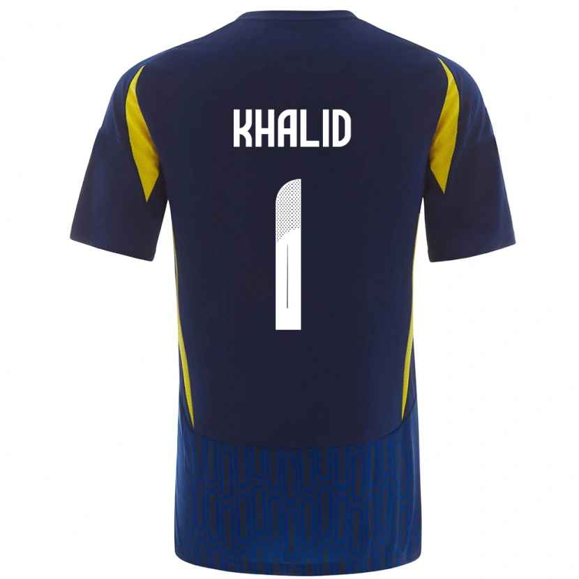 Danxen Mænd Sara Khalid #1 Blå Gul Udebane Spillertrøjer 2024/25 Trøje T-Shirt