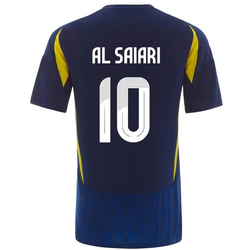 Danxen Mænd Mubarkh Al-Saiari #10 Blå Gul Udebane Spillertrøjer 2024/25 Trøje T-Shirt