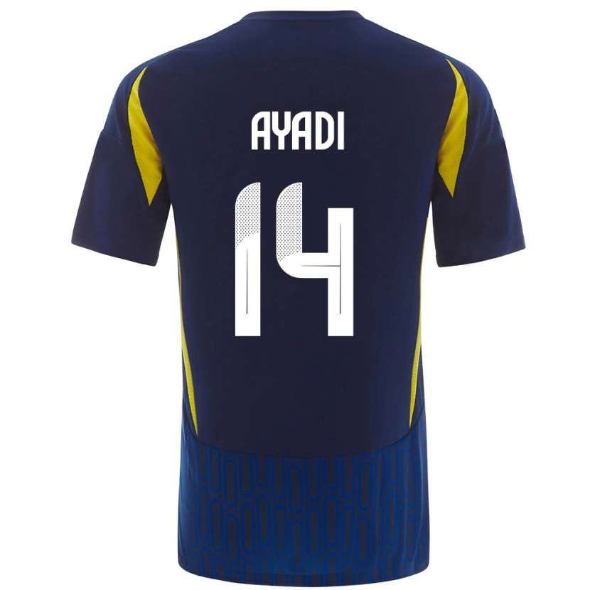 Danxen Mænd Ghada Ayadi #14 Blå Gul Udebane Spillertrøjer 2024/25 Trøje T-Shirt
