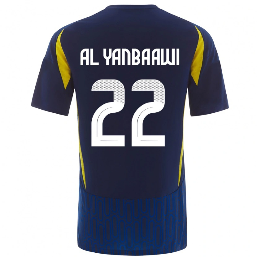 Danxen Mænd Tahani Al-Yanbaawi #22 Blå Gul Udebane Spillertrøjer 2024/25 Trøje T-Shirt