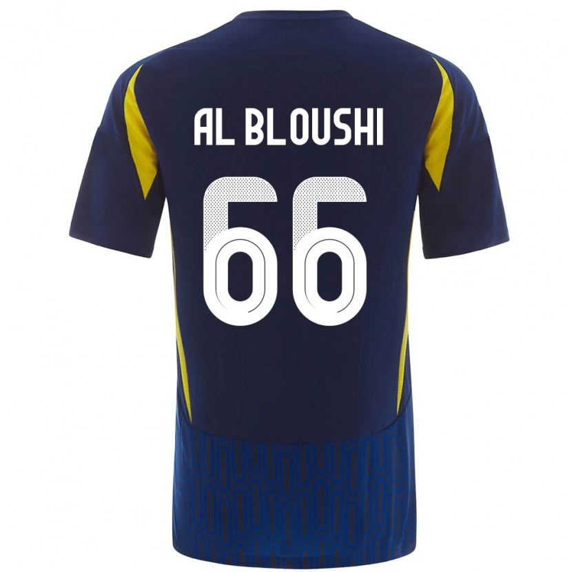 Danxen Mænd Reem Al-Bloushi #66 Blå Gul Udebane Spillertrøjer 2024/25 Trøje T-Shirt