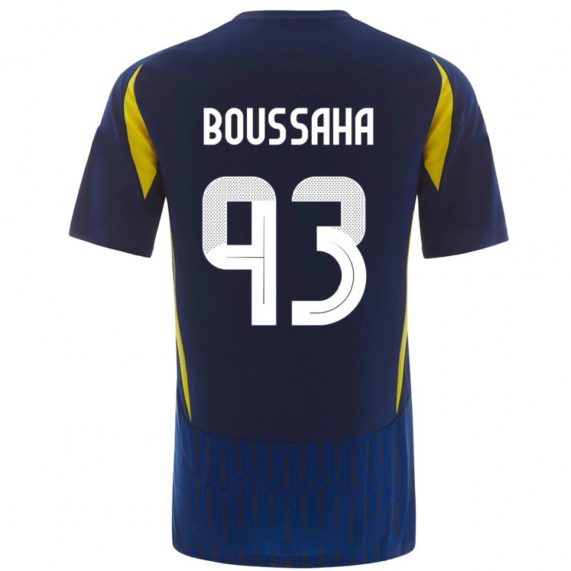 Danxen Mænd Lina Boussaha #93 Blå Gul Udebane Spillertrøjer 2024/25 Trøje T-Shirt