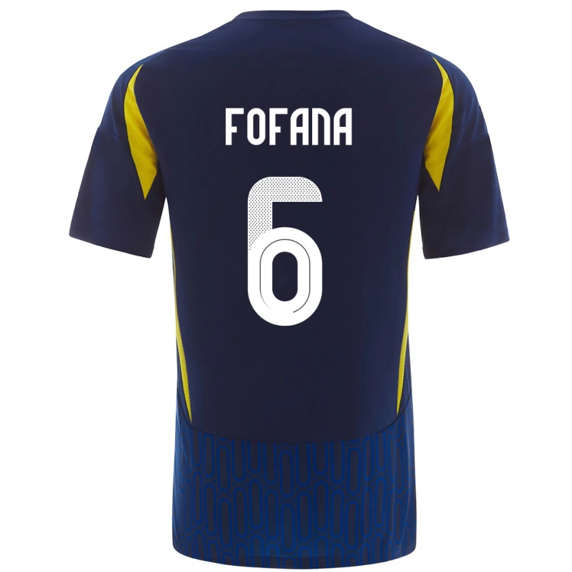 Danxen Mænd Seko Fofana #6 Blå Gul Udebane Spillertrøjer 2024/25 Trøje T-Shirt