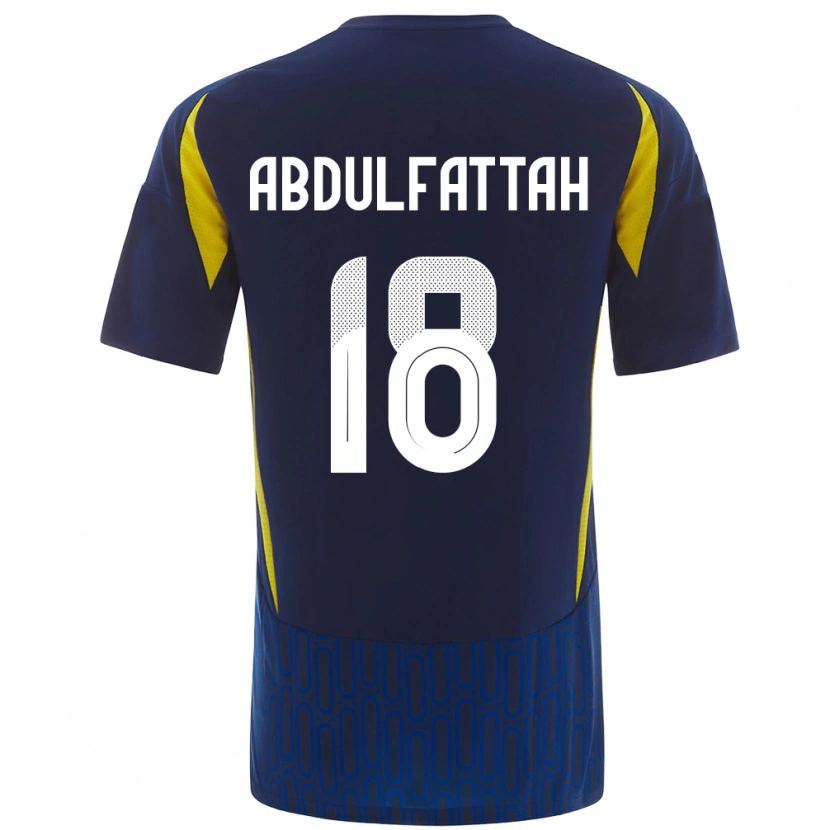 Danxen Mænd Abdulfattah Adam #18 Blå Gul Udebane Spillertrøjer 2024/25 Trøje T-Shirt