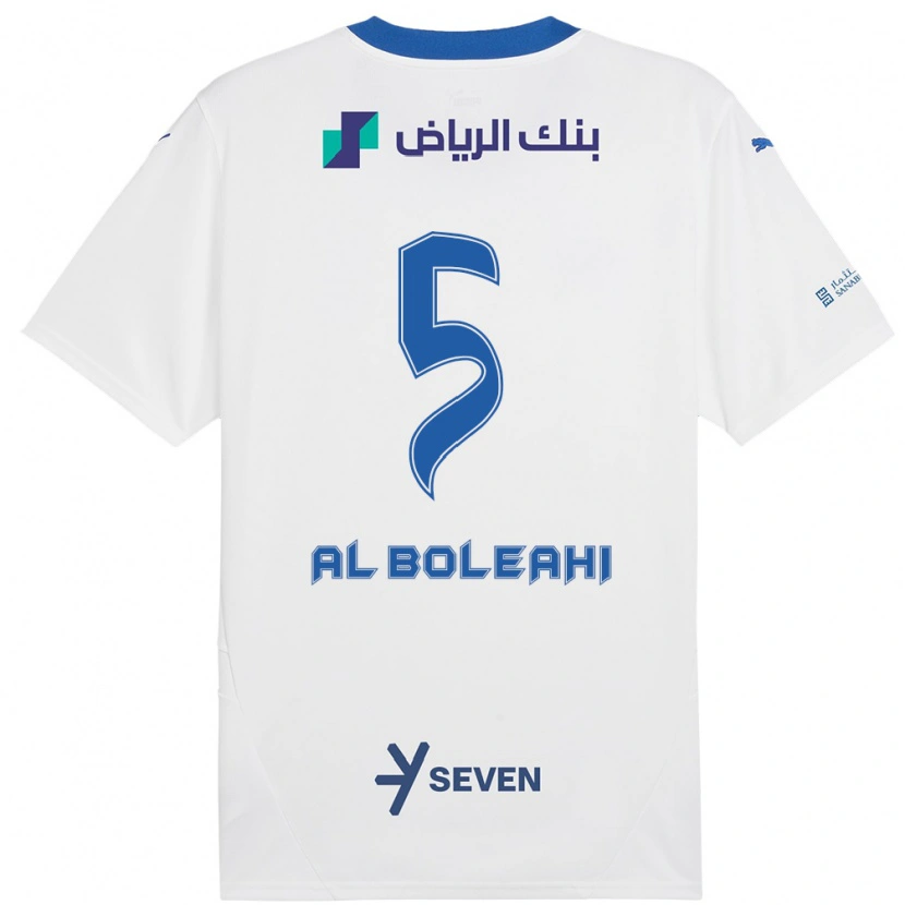 Danxen Mænd Ali Al-Bulayhi #5 Hvid Blå Udebane Spillertrøjer 2024/25 Trøje T-Shirt