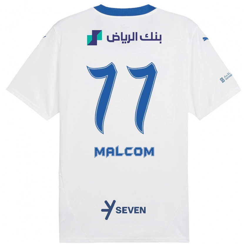 Danxen Mænd Malcom #77 Hvid Blå Udebane Spillertrøjer 2024/25 Trøje T-Shirt