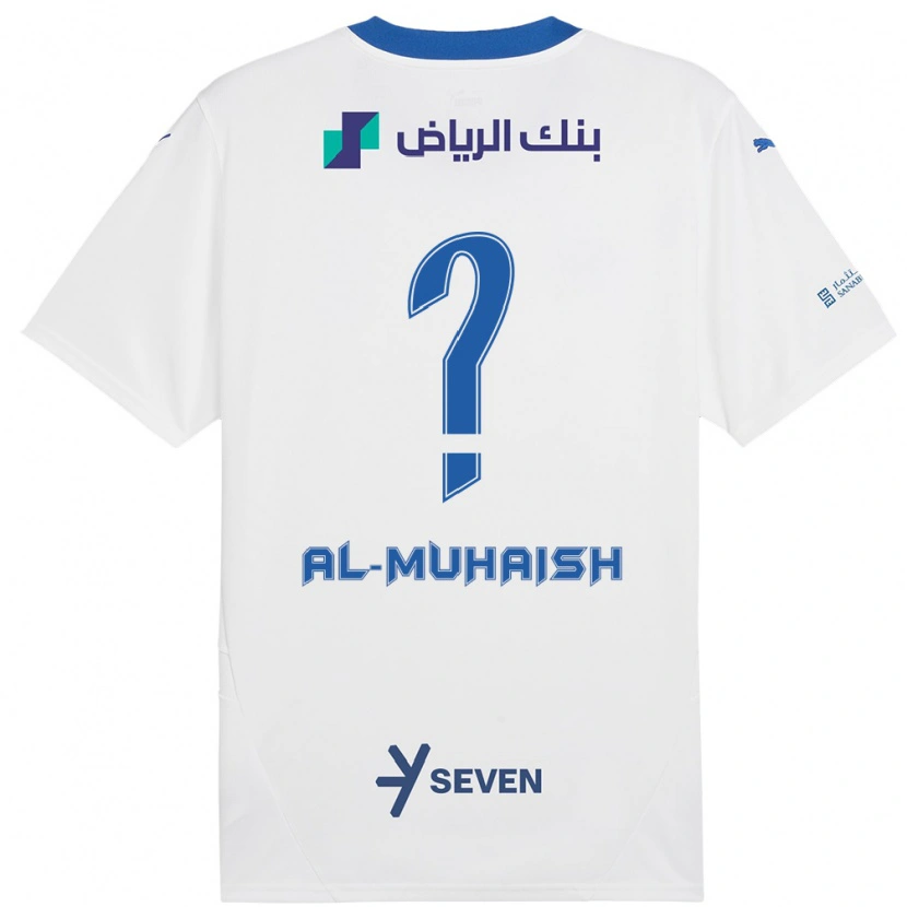 Danxen Mænd Mohammed Al-Muhaish #0 Hvid Blå Udebane Spillertrøjer 2024/25 Trøje T-Shirt