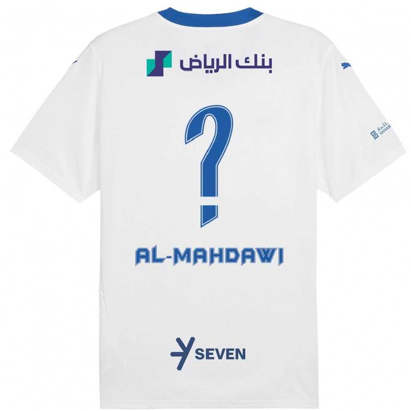 Danxen Mænd Ali Al-Mahdawi #0 Hvid Blå Udebane Spillertrøjer 2024/25 Trøje T-Shirt