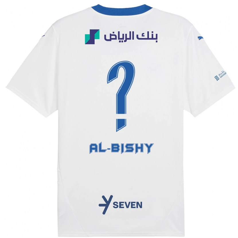 Danxen Mænd Bder Abdulaziz Al-Bishy #0 Hvid Blå Udebane Spillertrøjer 2024/25 Trøje T-Shirt