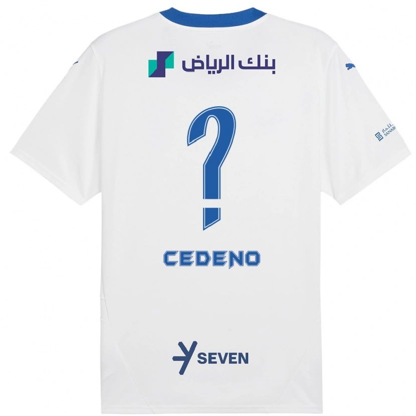 Danxen Mænd Lineth Cedeño #0 Hvid Blå Udebane Spillertrøjer 2024/25 Trøje T-Shirt