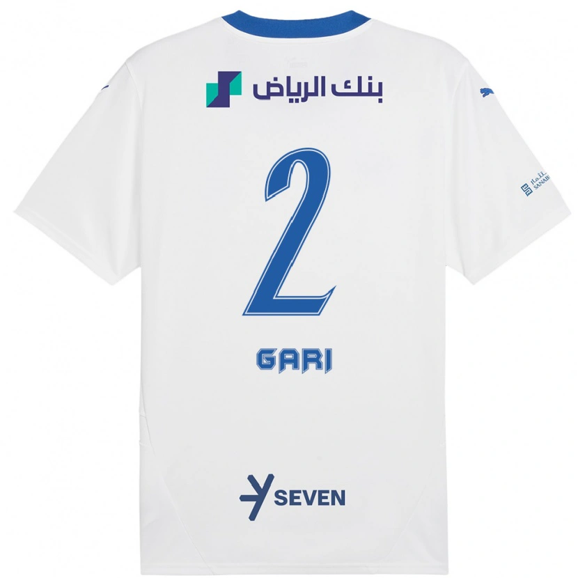 Danxen Mænd Fatimah Gari #2 Hvid Blå Udebane Spillertrøjer 2024/25 Trøje T-Shirt