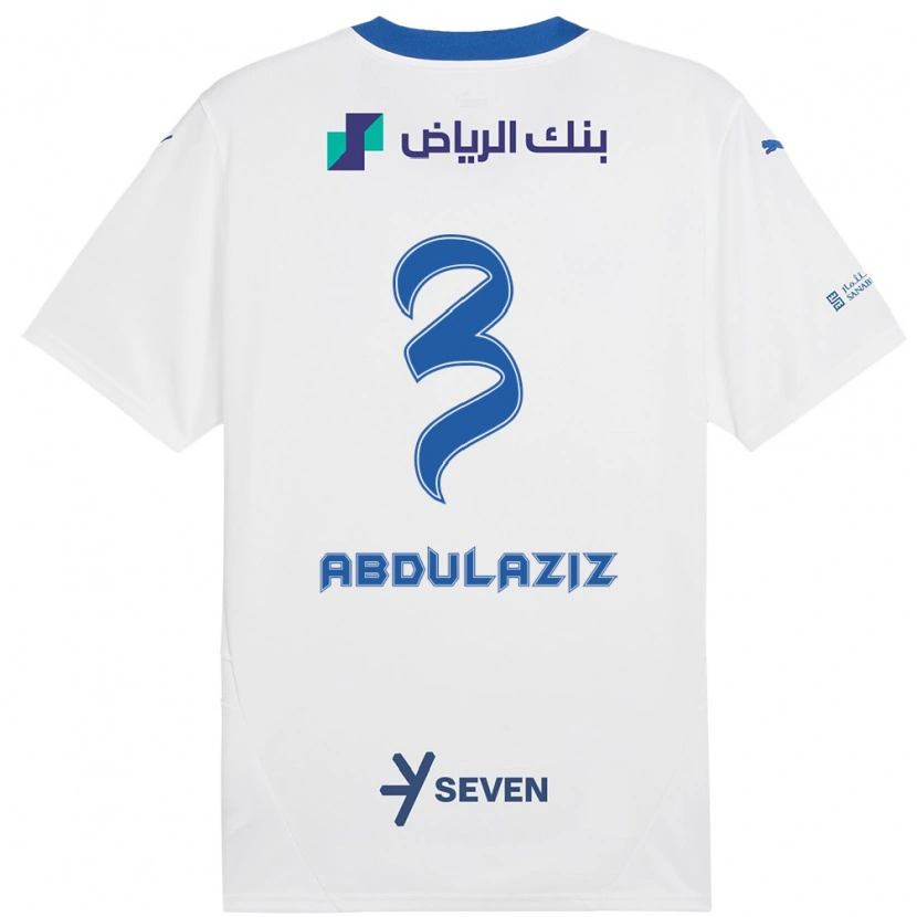 Danxen Mænd Al Jawhara Abdulaziz #3 Hvid Blå Udebane Spillertrøjer 2024/25 Trøje T-Shirt