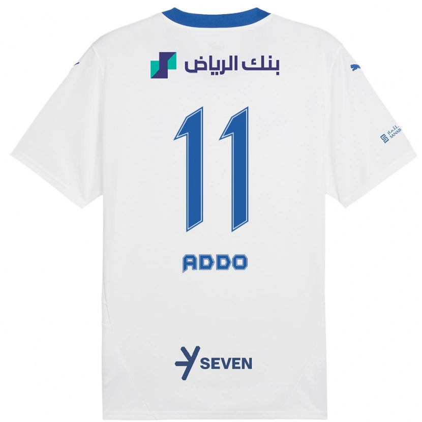 Danxen Mænd Elizabeth Addo #11 Hvid Blå Udebane Spillertrøjer 2024/25 Trøje T-Shirt