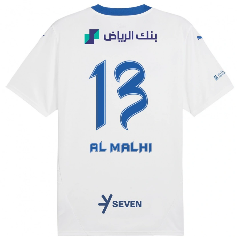 Danxen Mænd Al Muhra Al-Malhi #13 Hvid Blå Udebane Spillertrøjer 2024/25 Trøje T-Shirt