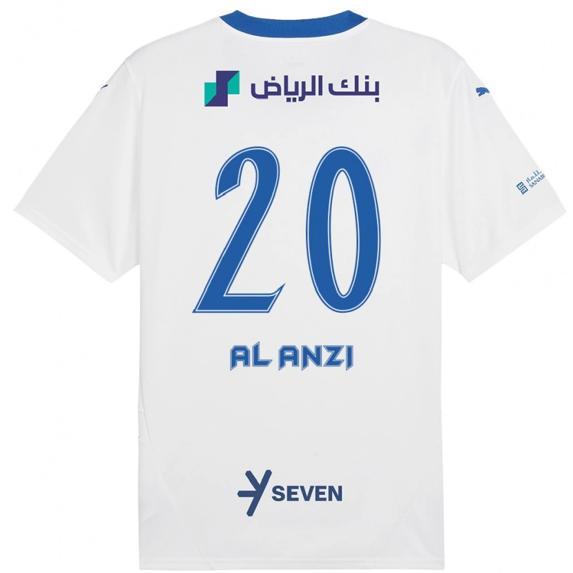Danxen Mænd Areej Al-Anzi #20 Hvid Blå Udebane Spillertrøjer 2024/25 Trøje T-Shirt